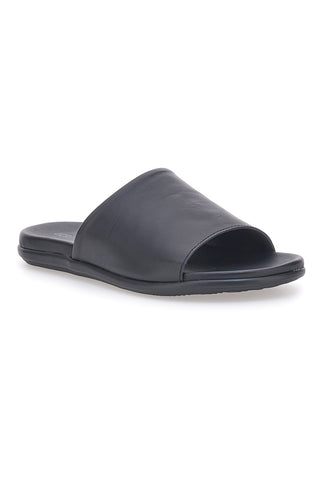 Schwarze Lederpantoffeln Made in Italy JERPOINT 8113