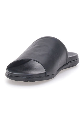 Schwarze Lederpantoffeln Made in Italy JERPOINT 8113