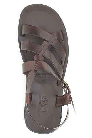 Sandali marroni in vera pelle intrecciata Made in Italy Pittarello Sun 4411