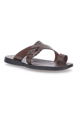 Sandali marroni infradito con supporto dita e fasce incrociate PITTARELLO SUN 4413