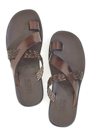 Sandali marroni infradito con supporto dita e fasce incrociate PITTARELLO SUN 4413