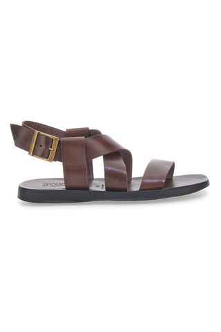 Braune geflochtene Sandalen aus echtem Leder, hergestellt in Italien, Pittarello Sun 4412