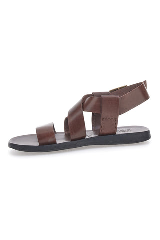 Sandali marroni in vera pelle intrecciati Made in Italy Pittarello Sun 4412