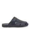Ciabatte Nere In Vera Pelle Con Strappo Claremorris 1108