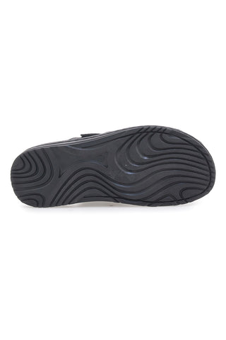 Ciabatte Nere In Vera Pelle Con Strappo Claremorris 1108