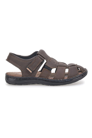 MARMADUKE 3335 Braune Ledersandalen mit Riemenverschluss