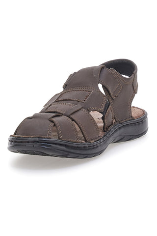 MARMADUKE 3335 Braune Ledersandalen mit Riemenverschluss