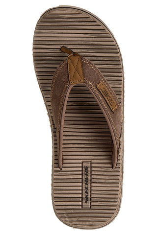 Braune Flip-Flops mit Stoffband Skechers Quill Sea Side