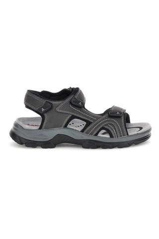 Graue Sandalen mit Innensohle aus echtem Leder Canguro CA1011