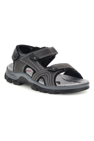 Graue Sandalen mit Innensohle aus echtem Leder Canguro CA1011