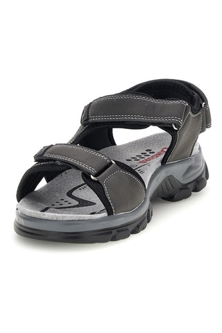 Graue Sandalen mit Innensohle aus echtem Leder Canguro CA1011