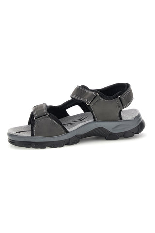 Graue Sandalen mit Innensohle aus echtem Leder Canguro CA1011