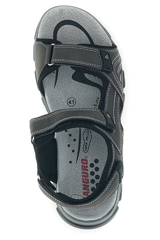 Graue Sandalen mit Innensohle aus echtem Leder Canguro CA1011