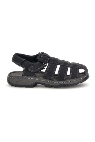 Schwarze geschlossene Sandalen mit verstellbarem Riemen Jerpoint M8557