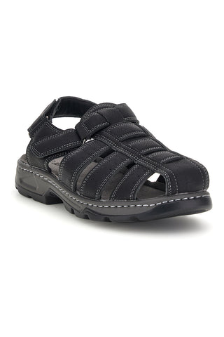 Schwarze geschlossene Sandalen mit verstellbarem Riemen Jerpoint M8557