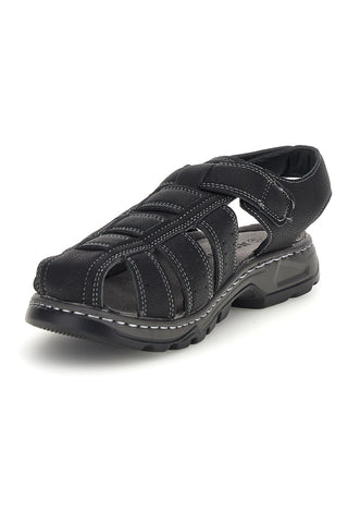 Schwarze geschlossene Sandalen mit verstellbarem Riemen Jerpoint M8557