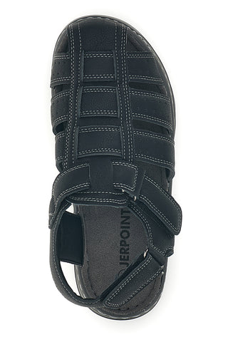 Schwarze geschlossene Sandalen mit verstellbarem Riemen Jerpoint M8557