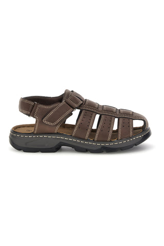 Geschlossene Zehen braune Sandalen mit verstellbarem Riemen Jerpoint M8557