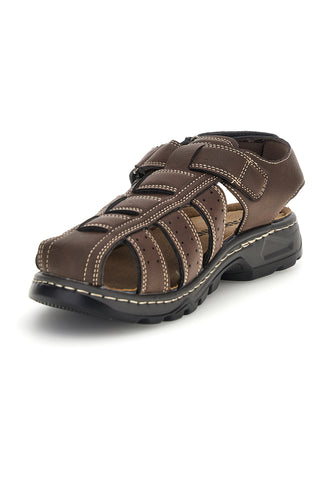 Geschlossene Zehen braune Sandalen mit verstellbarem Riemen Jerpoint M8557