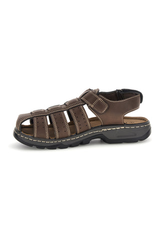 Geschlossene Zehen braune Sandalen mit verstellbarem Riemen Jerpoint M8557