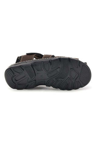 Geschlossene Zehen braune Sandalen mit verstellbarem Riemen Jerpoint M8557