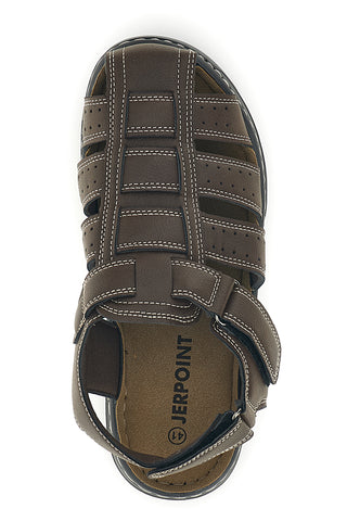 Geschlossene Zehen braune Sandalen mit verstellbarem Riemen Jerpoint M8557