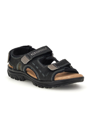 Sandali neri in pelle Superga S86U292