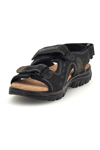 Sandali neri in pelle Superga S86U292