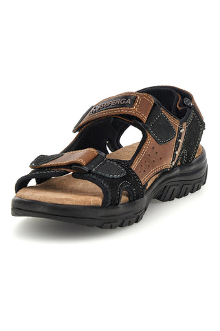 Sandali marroni in pelle Superga S86U545