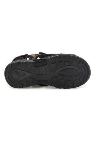 Sandali marroni in pelle Superga S86U545