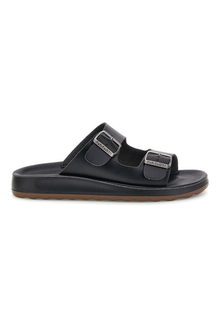 Schwarze Hausschuhe mit doppelter Schnalle Fly flot 90780171ZZ