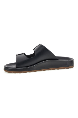 Schwarze Hausschuhe mit doppelter Schnalle Fly flot 90780171ZZ