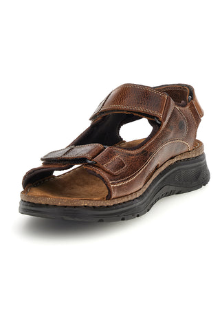Sandali marroni in vera pelle con strappi regolabili Pittarello eco 2613604