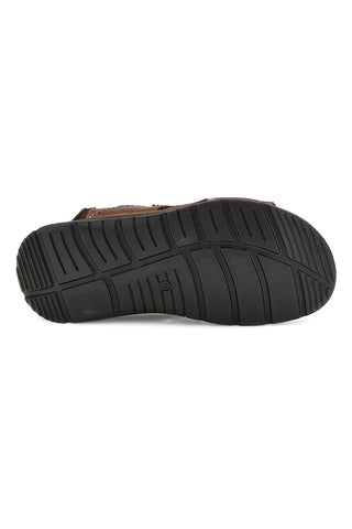 Sandali marroni in vera pelle con strappi regolabili Pittarello eco 2613604