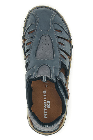 Sandali blu in vera pelle traforata Pittarello eco 2613004