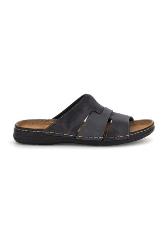 Graue Hausschuhe mit Innensohle aus echtem Leder Jerpoint 602SKPS