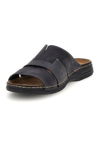 Graue Hausschuhe mit Innensohle aus echtem Leder Jerpoint 602SKPS