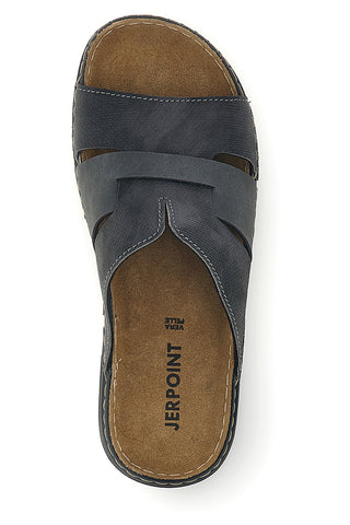 Graue Hausschuhe mit Innensohle aus echtem Leder Jerpoint 602SKPS