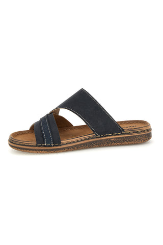 Blaue Leder Hausschuhe Jerpoint 10104BESY