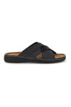 Schwarze Hausschuhe mit Innensohle aus echtem Leder Jerpoint 601PS