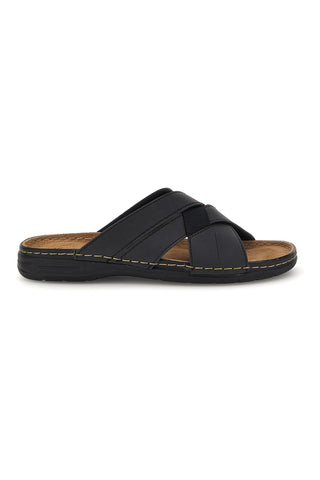 Ciabatte nere con sottopiede in vera pelle Jerpoint 601PS