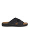 Schwarze Hausschuhe mit Innensohle aus echtem Leder Jerpoint 601PS