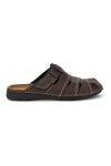 Ciabatte marrone con strappi e sottopiede in vera pelle Jerpoint 616PSSK