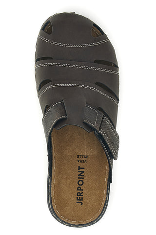 Ciabatte marrone con strappi e sottopiede in vera pelle Jerpoint 616PSSK