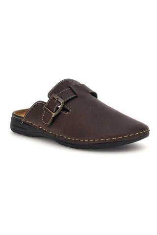 Pantoffeln Braun Leder Einlegesohle mit Schnalle Jerpoint 620PS