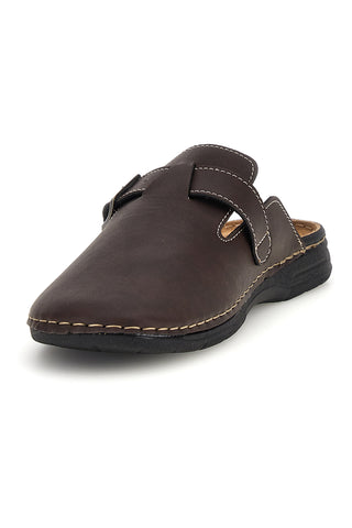 Pantoffeln Braun Leder Einlegesohle mit Schnalle Jerpoint 620PS