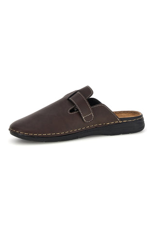 Pantoffeln Braun Leder Einlegesohle mit Schnalle Jerpoint 620PS