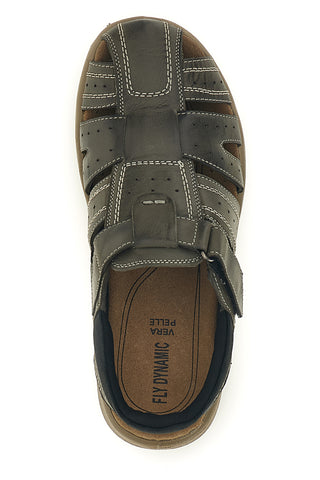 Graue Sandalen mit Klettverschluss Fly dinamic FD29