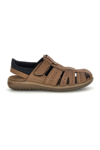 Sandali marroni con strappo in velcro Fly dinamic FD29