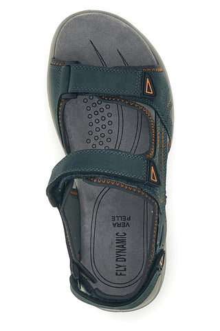 Herren Blau Leder Sandalen Fly Dinamic FD505 | Pittarello